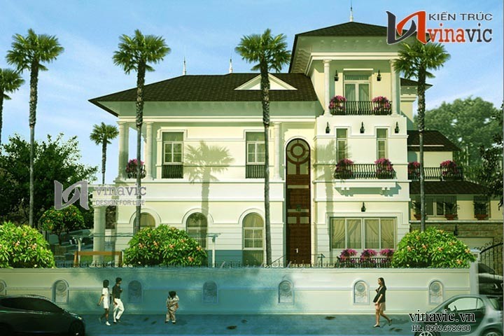 Góc nhìn khác mẫu biệt thự cổ điển đẹp BTCC1402_1