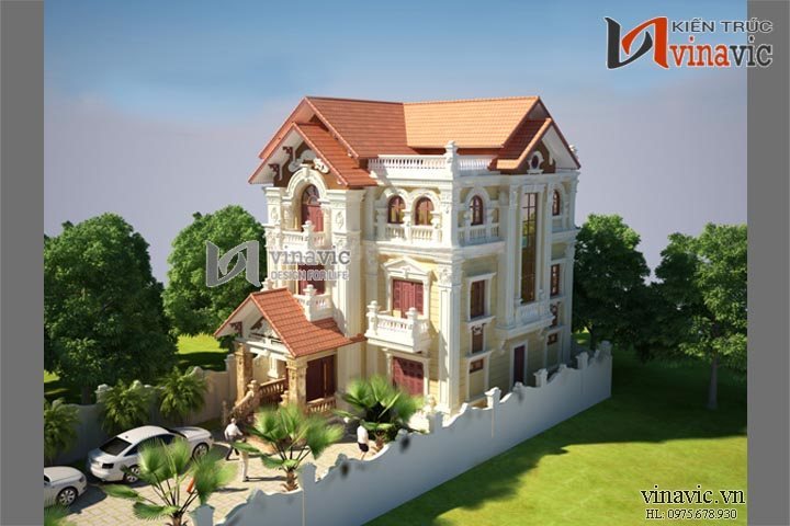 Góc nhìn khác mẫu biệt thự cổ điển đẹp BTCC1403_1