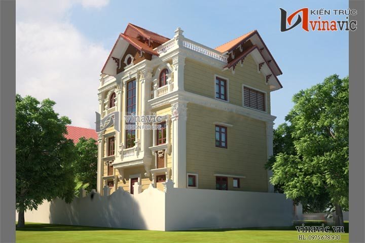 Góc nhìn khác mẫu biệt thự cổ điển đẹp BTCC1403_2