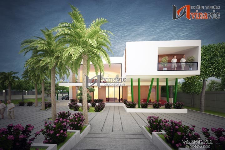 Mẫu biệt thự cao cấp 2 tầng phong cách hiện đại BTCC1433