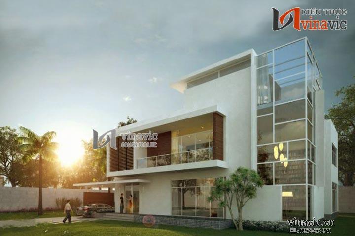 Mẫu biệt thự hiện đại thiết kế tinh tế gẫn gũi thiên nhiên BTCC1421