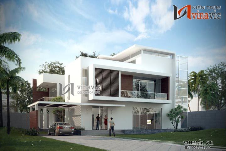 Góc nhìn khác mẫu biệt thự hiện đại đẹp BTCC1421