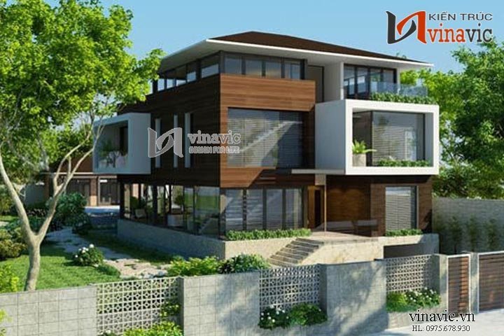 Góc nhìn khác mẫu biệt thự hiện đại đẹp BTCC1425