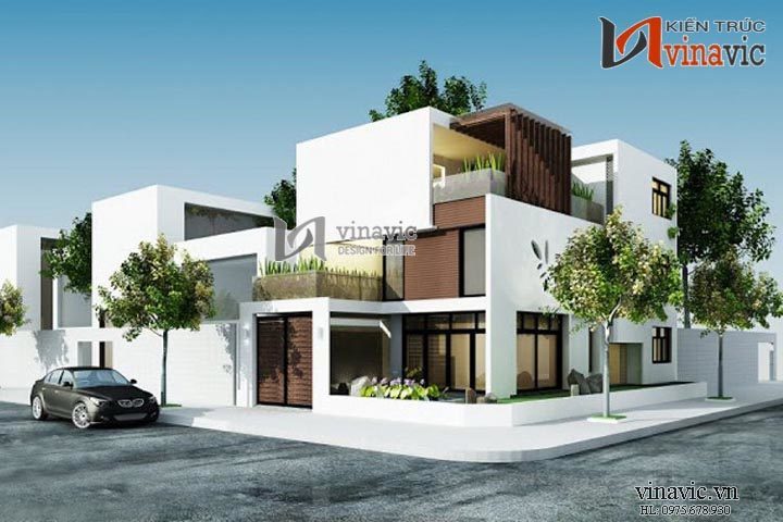 Góc nhìn khác mẫu biệt thự hiện đại đẹp BTCC1426