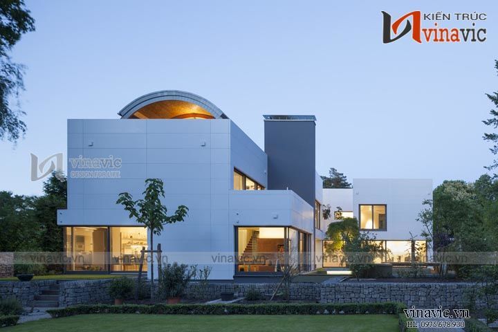 Góc nhìn khác mẫu biệt thự hiện đại đẹp BTCC1415
