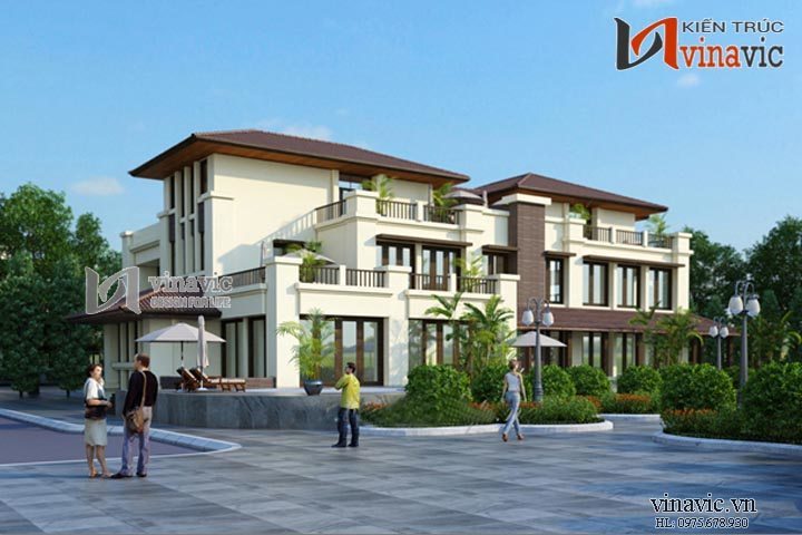 Góc nhìn khác mẫu biệt thự hiện đại đẹp BTCC1408