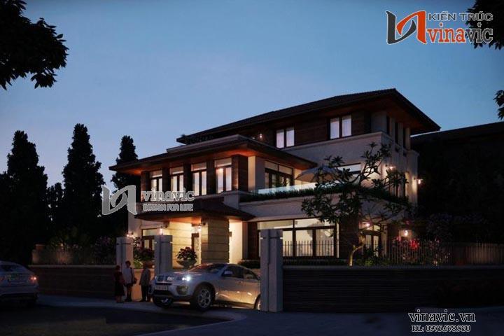 Góc nhìn khác mẫu biệt thự hiện đại đẹp BTCC1409