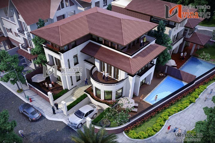 Xem bản thiết kế biệt thự hiện đại sang trọng nổi bật BTCC1427