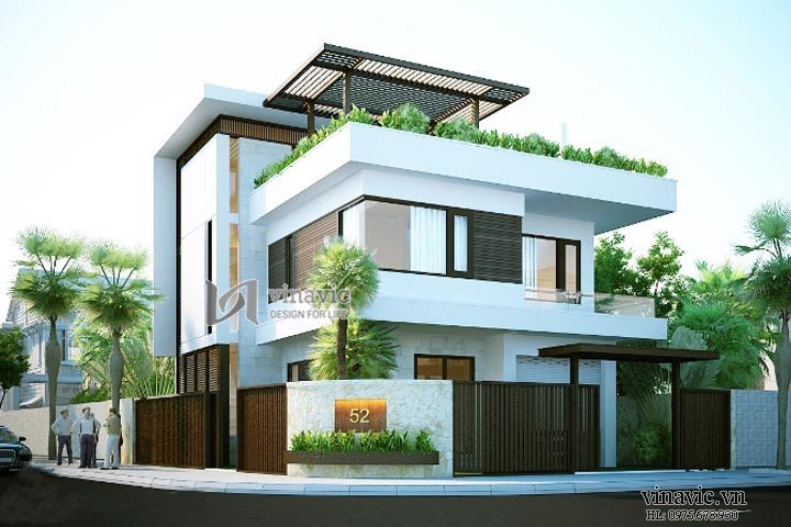 Góc nhìn cận cảnh mẫu biệt thự hiện đại đẹp BTCC1428