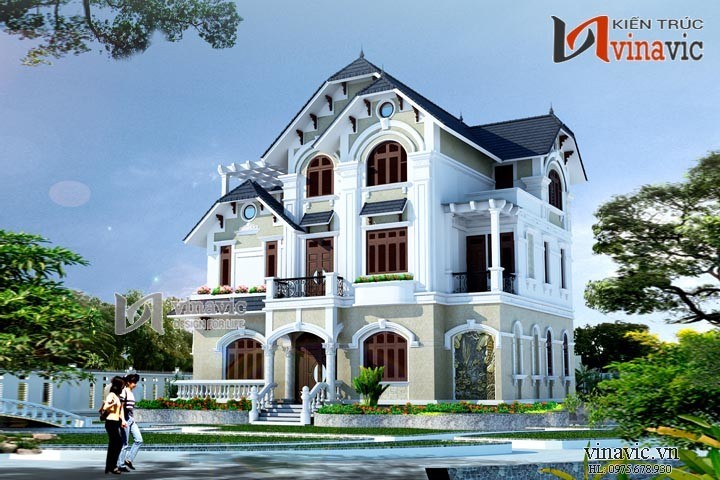 Mẫu biệt thự tân cổ điển đẹp BTCC1417 