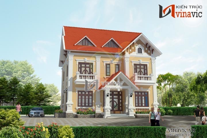 Góc nhìn khác mẫu biệt thự tân cổ điển đẹp: BTCC1420