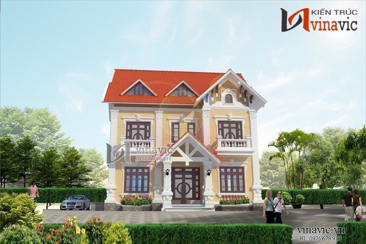 Góc nhìn khác mẫu biệt thự tân cổ điển đẹp: BTCC1420_1
