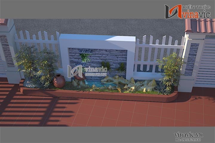 Sân trước biệt thự tân cổ điển đẹp BTCC1432_1