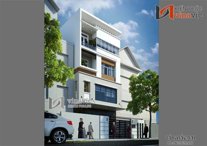 Mẫu thiết kế nhà ống đẹp 5 tầng hiện đại NO1432
