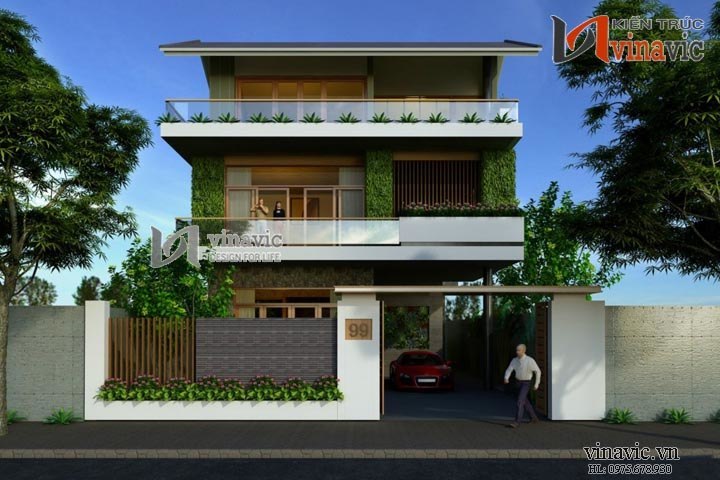 Thiết kế nhà 350m2 có gara