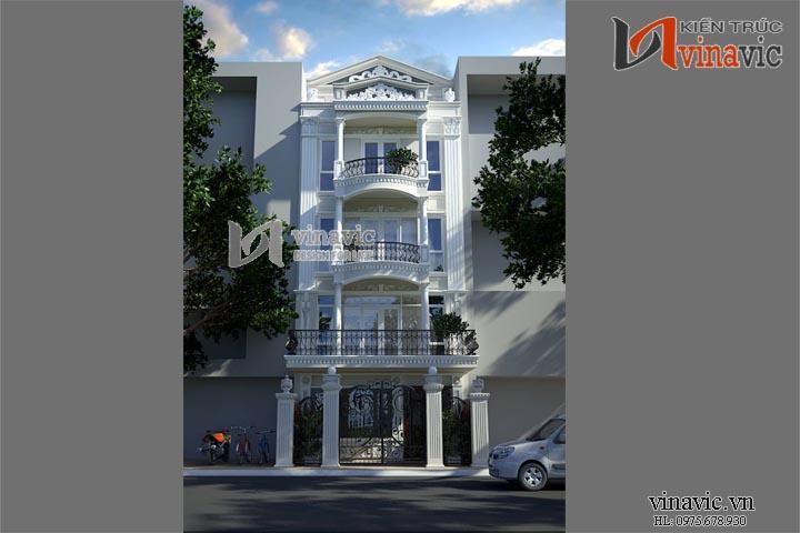 Mẫu nhà ống tân cổ điển trang nhã và tinh tế 4,5 tầng NO1444