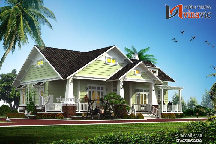 Phối cảnh góc nhìn nghiêng bên trái mẫu thiết kế BT1444