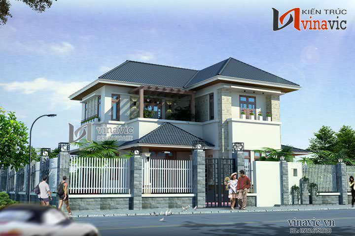 Phối cảnh khác Mặt bằng tầng 2 Biệt thự mini 2 tầng BT1458