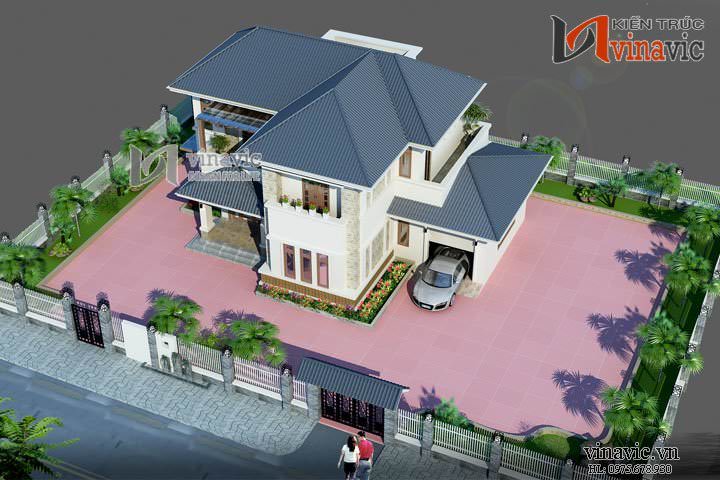 Phối cảnh khác Mặt bằng tầng 2 Biệt thự mini 2 tầng BT1458