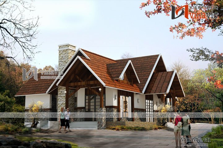 Phối cảnh góc nhìn phía sau biệt thự đẹp 1 tầng gần gũi với thiên nhiên BT1625 Phối cảnh góc nhìn phía sau biệt thự đẹp 1 tầng gần gũi với thiên nhiên BT1625