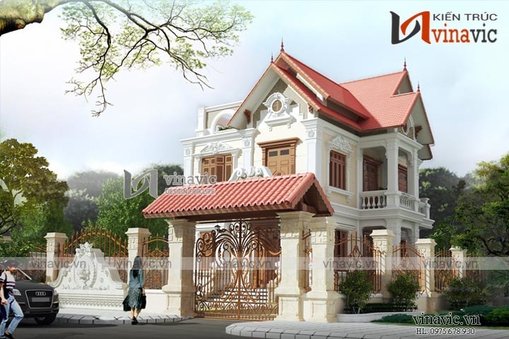 View chính Mẫu biệt thự 2 tầng 