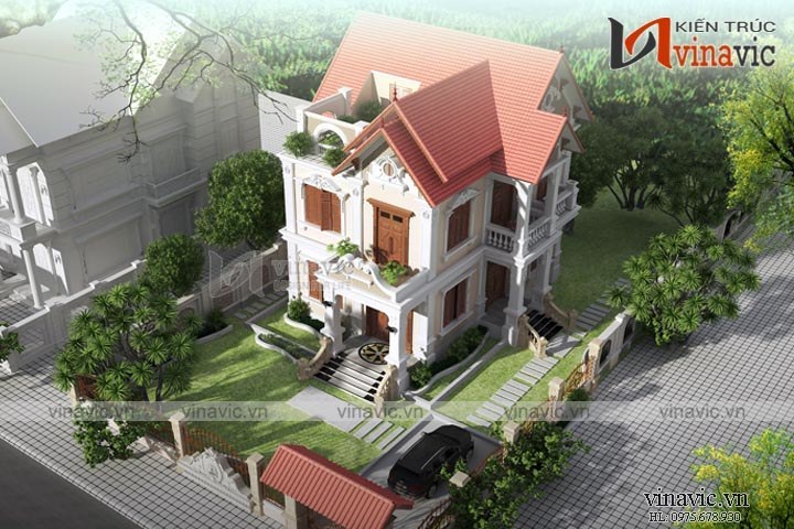 View tổng thể Mẫu biệt thự 2 tầng 