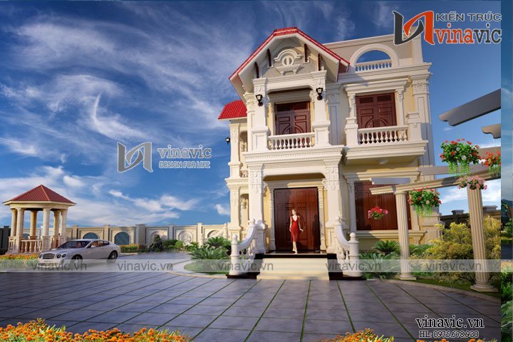 View khác biệt thự 2 tầng kiểu Châu Âu 