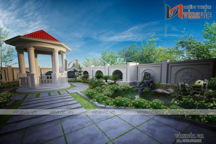 View khác biệt thự 2 tầng kiểu Châu Âu 