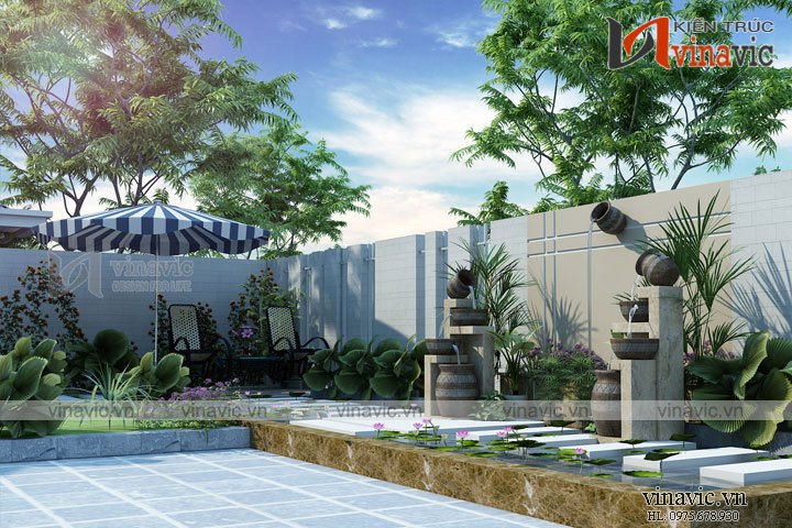 View khác Biệt thự 2 tầng mái thái ở nông thôn