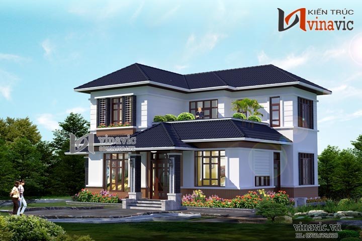 View khác Bản thiết kế biệt thự 2 tầng 4 phòng ngủ