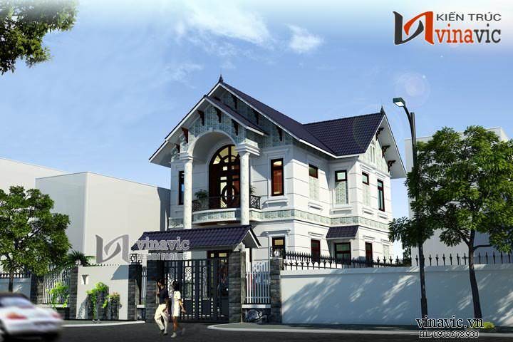 Phối cảnh khác Bản vẽ thiết kế biệt thự đẹp 2 tầng BT1459 