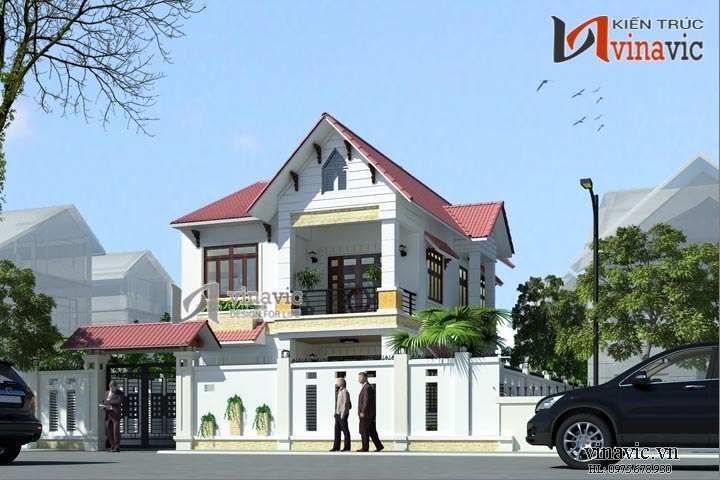 Phối cảnh khác Mẫu nhà 2 tầng mặt tiền 8m BT1467