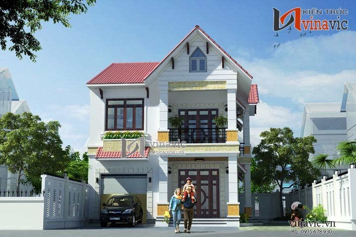 Phối cảnh khác Mẫu nhà 2 tầng mặt tiền 8m BT1467