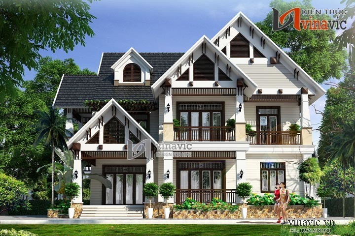 Mẫu nhà 2 tầng 1 tum BT1478