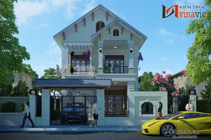 Phối cảnh khác mẫu nhà biệt thự đẹp 2 tầng BT1479