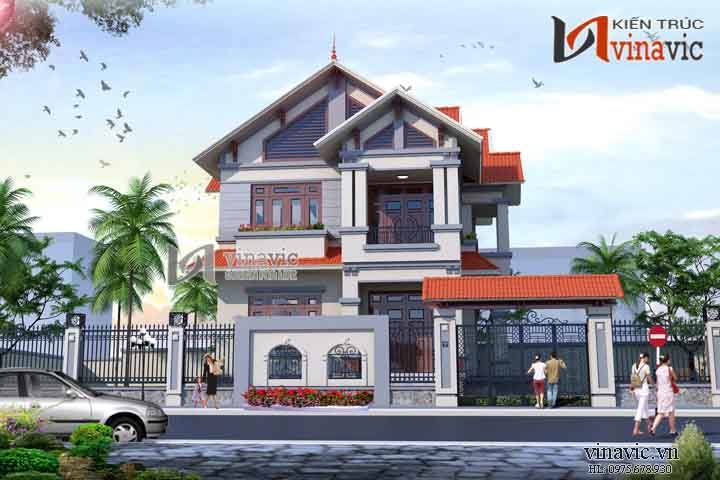 Phối cảnh khác mẫu nhà biệt thự đẹp 2 tầng BT1485