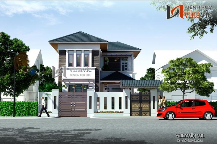 View khác Mẫu nhà 2 tầng mặt tiền 8m