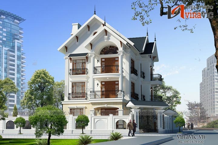 Góc nhìn khác Biệt thự phố 3 tầng 130m2 4 phòng ngủ 1 P.Khách, P.Bếp + Ăn, 1 P.WC BT1526