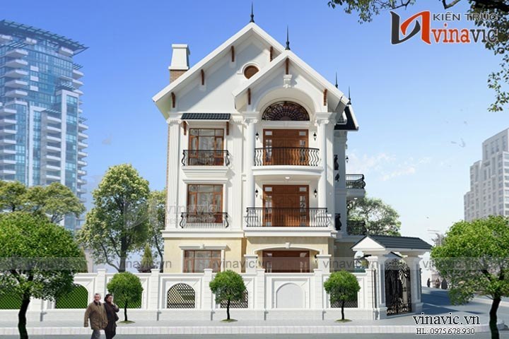 Góc nhìn khác Biệt thự phố 3 tầng 130m2 4 phòng ngủ 1 P.Khách, P.Bếp + Ăn, 1 P.WC BT1526