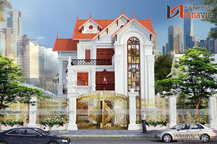 Góc nhìn khác Thiết kế biệt thự 3 tầng 2 mặt tiền 450m2 dự kiến 2.5 tỷ ở Sơn La BT1635