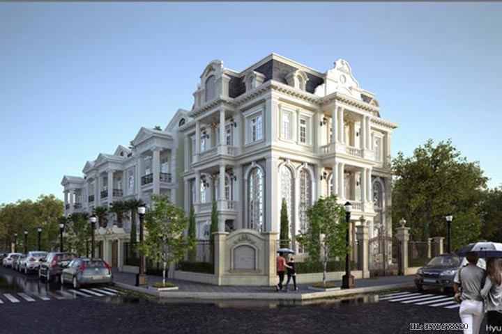 Nhà biệt thự đẹp 3 tầng cổ điển và sang trọng BT1417