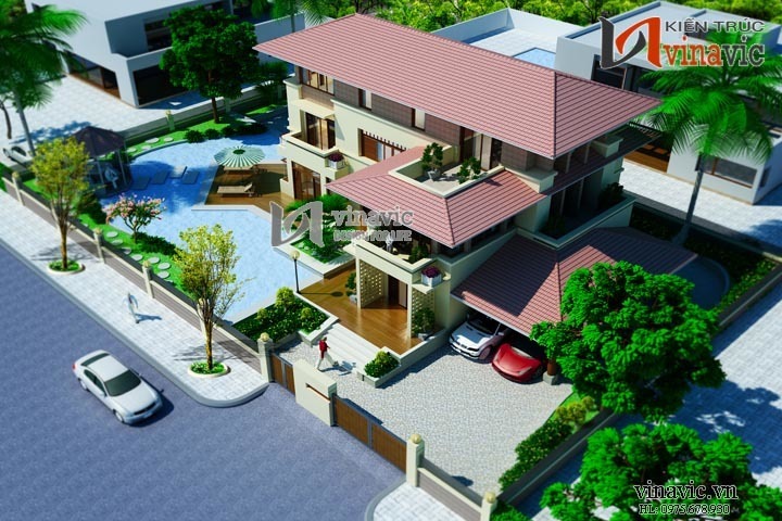 Phối cảnh khác Biệt thự vườn 250m2 3 tầng thiết kế hiện đại ở Hải Phòng BT1473