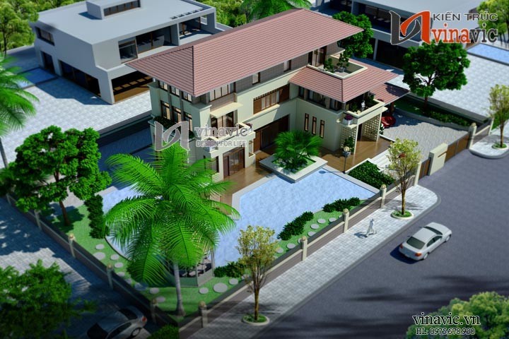 Phối cảnh khác Biệt thự vườn 250m2 3 tầng thiết kế hiện đại ở Hải Phòng BT1473