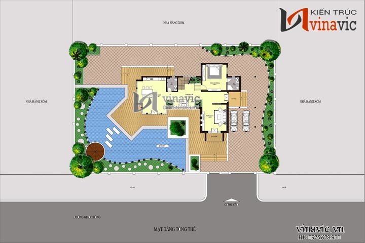 Mặt bằng tổng thể Biệt thự vườn 250m2 3 tầng thiết kế hiện đại ở Hải Phòng BT1473