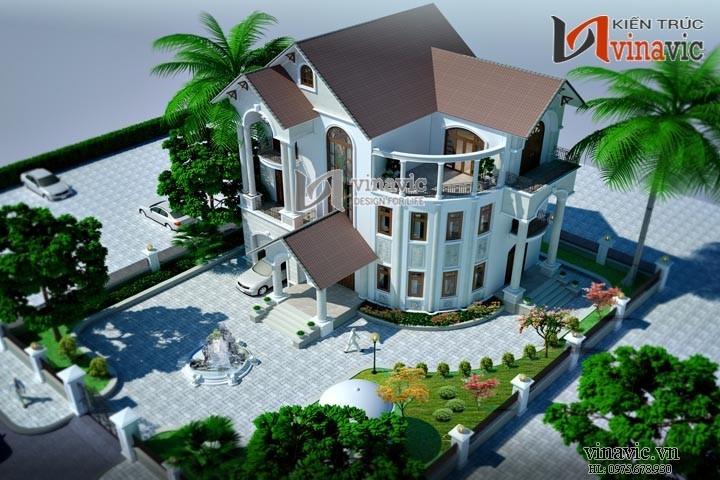 Mẫu thiết kế nhà biệt thự đẹp 3 tầng BT1476