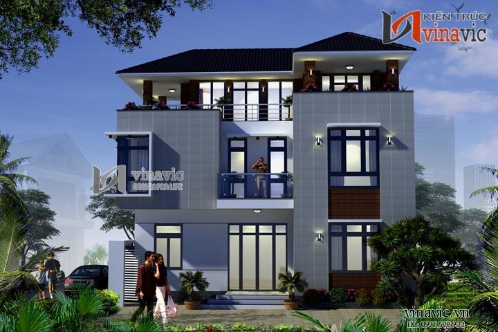 Phối cảnh khác Nhà 3 tầng 100m2 mặt tiền 9m 3 phòng ngủ P.Khách, P.Bếp, P.Thờ BT1506