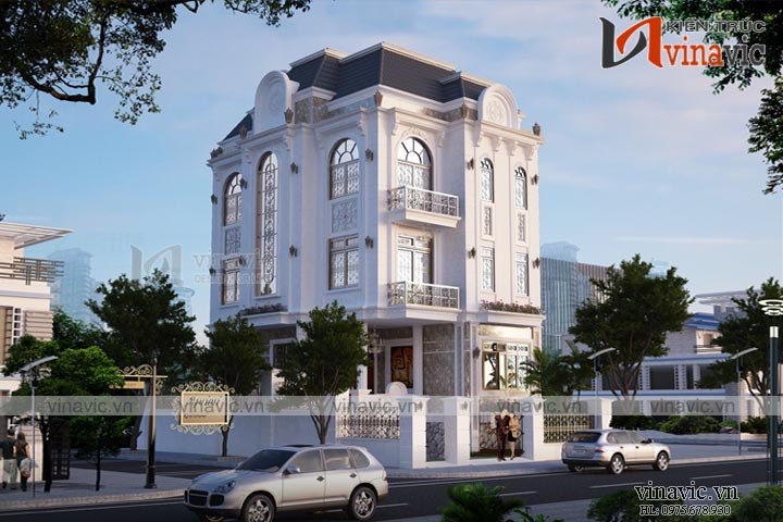 Mẫu nhà biệt thự 4 tầng phong cách tân cổ điển ở Phú Quốc- Kiên Giang BT1641