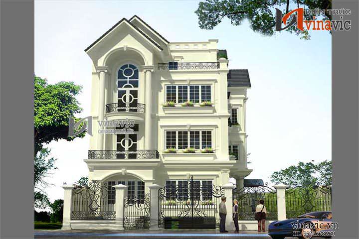 Mẫu thiết kế biệt thự đẹp 4 tầng BT1407