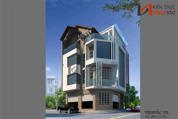 Phối cảnh khác mẫu thiết kế nhà biệt thự đẹp 4 tầng BT1425