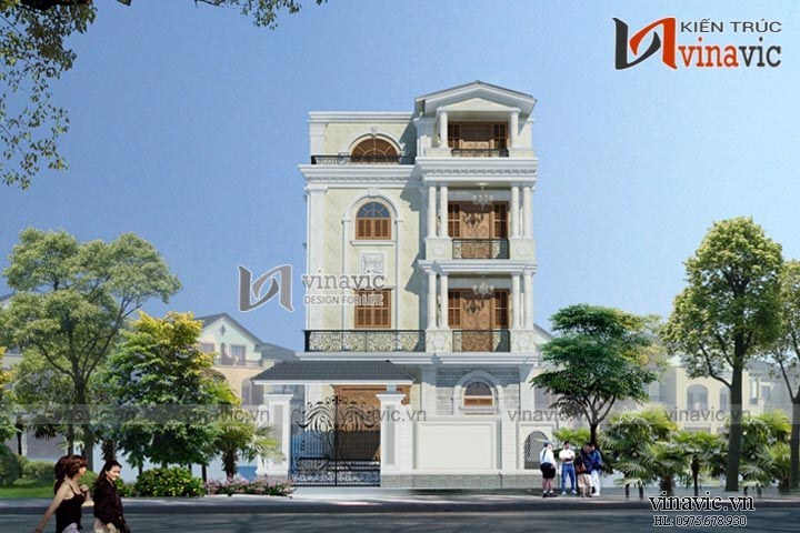 Biệt thự tân cổ điển 3 tầng 160m2 mặt tiền 9m cùng nội thất sang trọng BT1511